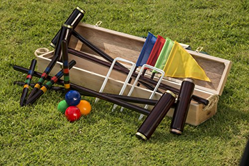 Traditional Garden Games. Kit de croquet de calidad Royal York en caja de madera.