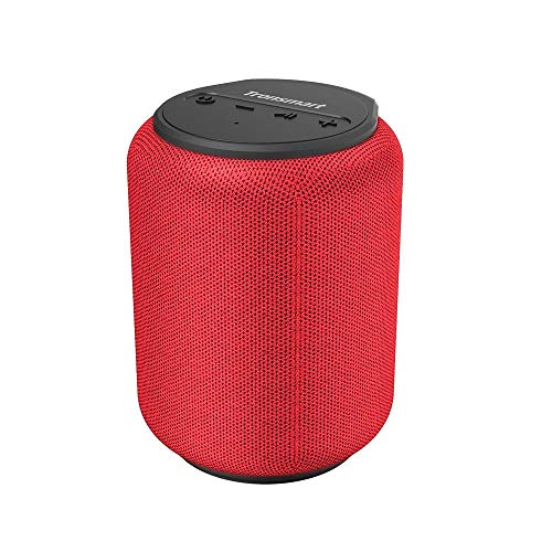 Tronsmart T6 Mini Altavoces Bluetooth 15W, 24 Horas de Reproducción, TWS Sonido Stereo 360°, IPX6 Waterproof, Altavoz portatil Bluetooth 5.0, Apoya TF Card Memoria USB de 64G y Asistente de Voz - Rojo