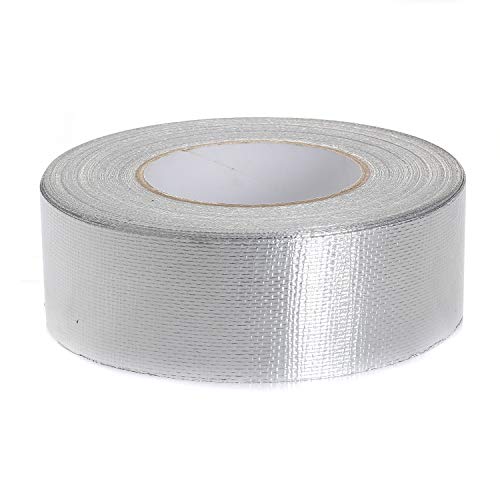 TUKA-i-AKUT Cinta reforzada adhesiva de aluminio con malla di rinforzo, 50mm x 50 metros, cinta aislante autoadhesiva + con refuerzo de malla de fibra de vidrio + cinta autoadhesiva, TKD5022