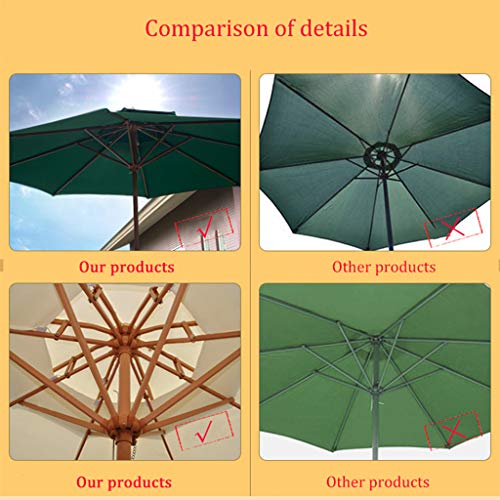 TX Parasol Grande de Jardín Sombrilla para Exterior Desmontable con Manivela de Apertura Fácil, Doble Tejido de Poliéster y Mástil de Metal Φ270x245cm