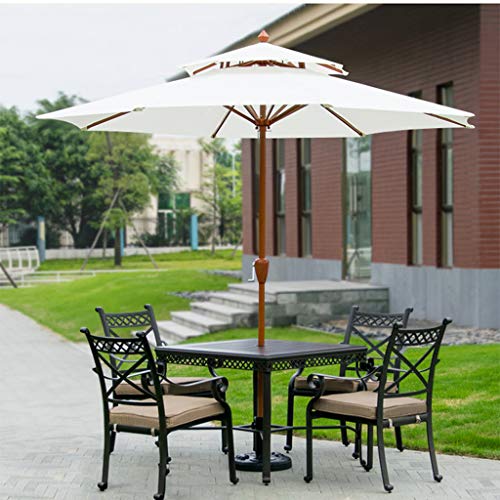 TX Parasol Grande de Jardín Sombrilla para Exterior Desmontable con Manivela de Apertura Fácil, Doble Tejido de Poliéster y Mástil de Metal Φ270x245cm