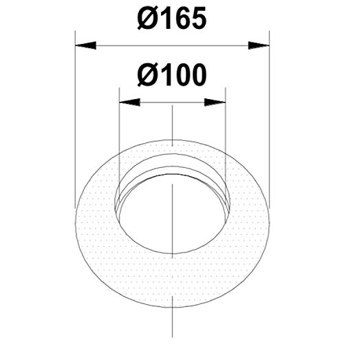 TYGERIX - Rosetón protector de pared de silicona para estufa de pellets de 100 mm de diámetro, resistente a 1000 °C.