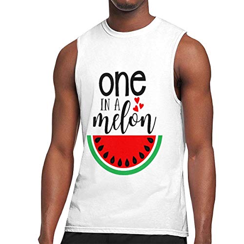 TYUHN One in A Melon Mans Gym Sports Camiseta sin Mangas con Cuello Redondo Chaleco para Correr