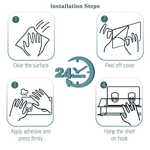 ubeegol Estante para Ducha Adhesivo Estantería Ducha sin Taladro Acero Inoxidable Estantes Cesta Autoadhesivo Estanteria Organizador para Baño y Cocina, No se Oxida