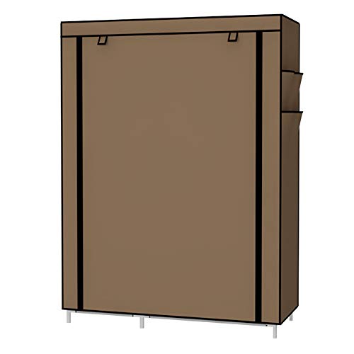 UDEAR Armario Closet Organizador Plegable para Ropa Ropero Resistente al Polvo Guardarropa Marrón 105 x 45 x 170 CM