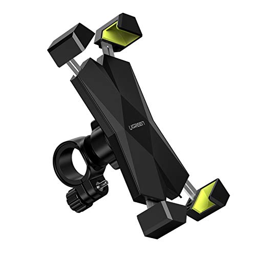 UGREEN Soporte Movil Moto Bicicleta Manillar, Universal Soporte Teléfono Móvil Motocicleta Bici 360° Rotación Ajustable para 4.7-6.5'' Smartphone iPhone 11 Pro/X/ 8, Samsung Note 10/ S9, Xiaomi Mi9