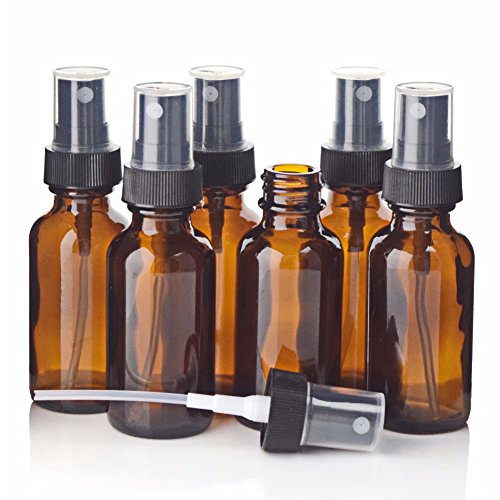 ulofpc Botellas vacías de Vidrio ámbar (7 Piezas) - Envases rellenables para aceites Esenciales, Productos de Limpieza o aromaterapia