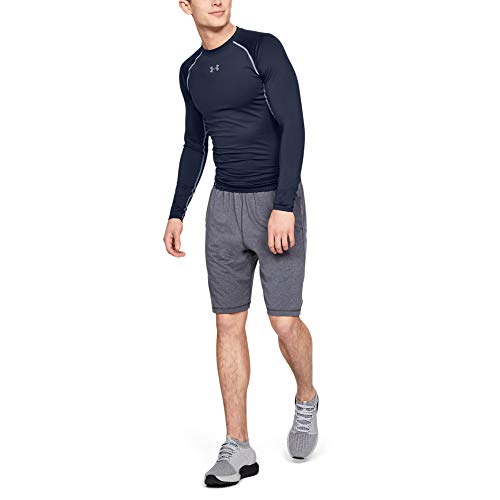 Under Armour UA Heatgear Long Sleeve Camiseta De Manga Larga, Hombre, Azul (Midnight Navy/Steel 410), M