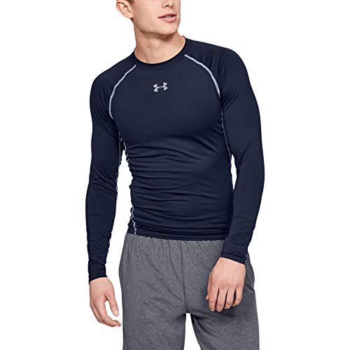 Under Armour UA Heatgear Long Sleeve Camiseta De Manga Larga, Hombre, Azul (Midnight Navy/Steel 410), M