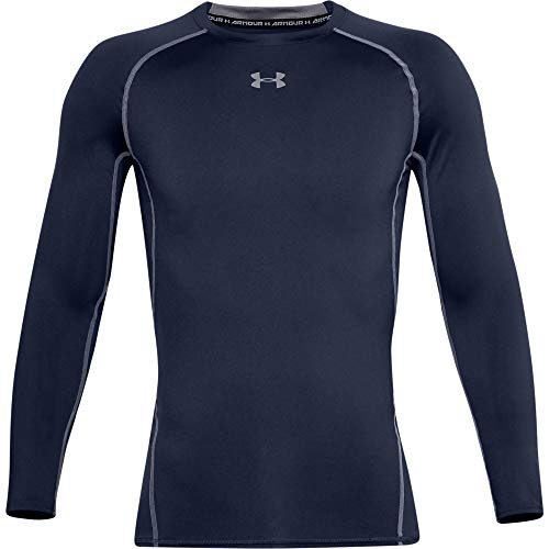 Under Armour UA Heatgear Long Sleeve Camiseta De Manga Larga, Hombre, Azul (Midnight Navy/Steel 410), M