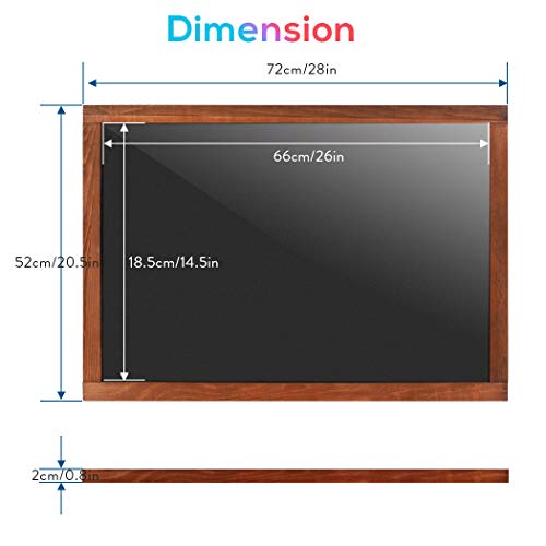 UNHO Pizarra LED Luminosa 70 x 50cm Tablero de Mensajes LED con 15 Colores y 4 Modo de Luz Pizarra Colgante con Superficie de Vidrio y Marco de Madera Incluye Control Remoto