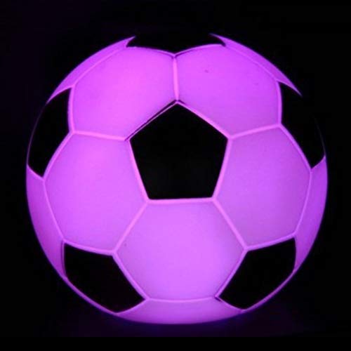 Uonlytech Lámpara de fútbol Multicolor LED Luz de Noche Lámpara Decorativa Linda Juguete Ligero de Escritorio para habitación de niños Dormitorio