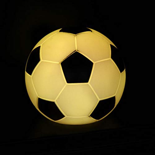 Uonlytech Lámpara de fútbol Multicolor LED Luz de Noche Lámpara Decorativa Linda Juguete Ligero de Escritorio para habitación de niños Dormitorio