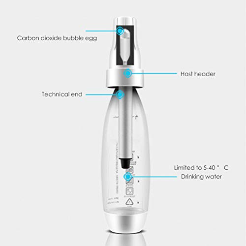 Uyuke 1000ML Mango de Fabricante de Agua con Gas Máquina de Soda de Burbujas Dispensador de Botella portátil de Crema de Soda