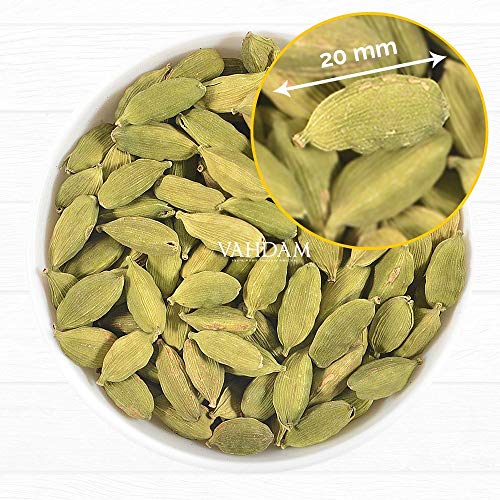 Vainas Enteras Cardamoma - Verde Puro, Frescos y Sabroso, Cosecha, 100% Puro Indio (7.05oz/200g)