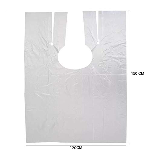 VAINECHAY 50 unidades Delantal de Corte de Pelo Capa de Peluquería Batas Protectoras Batas Desechables Monos de Protección Capas Impermeables para adultos niños, 120 x 150 cm