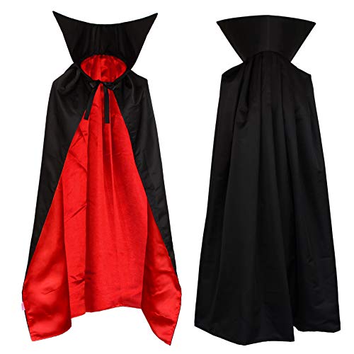 Vampiro Cuello Capa Manto Niños Disfraz Negro Rojo 1m