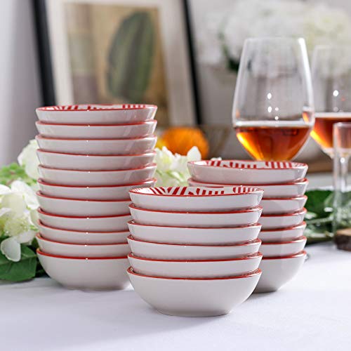 vancasso MOMOKO Platos para Aperitivos 24 piezas Porcelana Mini cuencos 8.8 x 8.8 x 2.8 CM