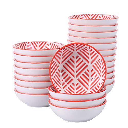 vancasso MOMOKO Platos para Aperitivos 24 piezas Porcelana Mini cuencos 8.8 x 8.8 x 2.8 CM