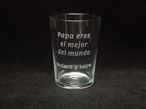 Vaso ancho grabado dibujo y nombre