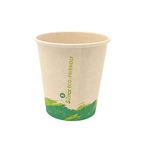 Vasos de Café Desechables, Vasos de Fibra de Bambú Biodegradables y Compostables Material 100% Ecológico Sin Tapa Eco Friendly 50 Vasos de Café para Llevar 200 ML 6.7 oz