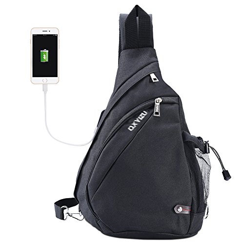 VBIGER Mochila bandolera para hombre para senderismo, bicicleta, Talla única, Estilo1-negro