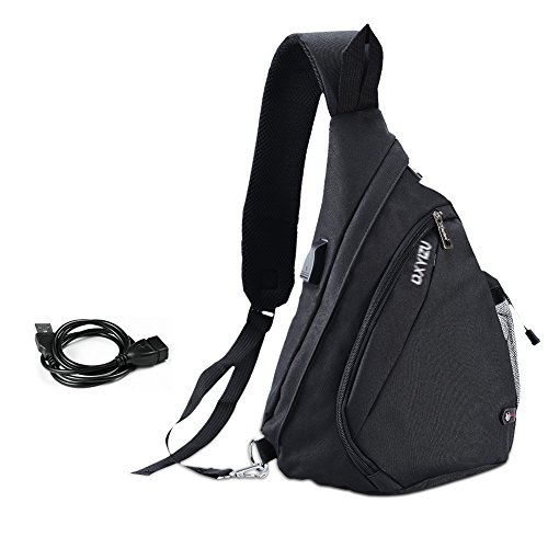 VBIGER Mochila bandolera para hombre para senderismo, bicicleta, Talla única, Estilo1-negro