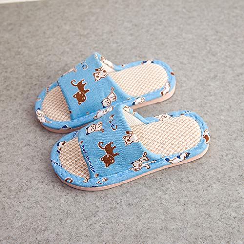 VECDY Zapatos Bebe Verano 2019, Zapatillas De Lino De Dibujos Animados Unisex para Niños Pequeños para Niños Pequeños para Niños Zapatos Transpirables De Casa Moda Fresco Simple (Azul,30-31)