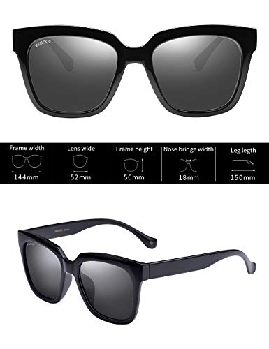 vegoos Gafas de sol para Hombre Mujer Polarizadas Clásico Retro Lentes de sol Hawkers 100% Protección UV Gris