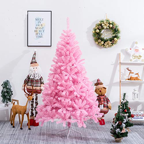 VEYLIN Árbol de Navidad de 1,82 m, 700 puntas, árbol artificial con soporte de metal (rosa)