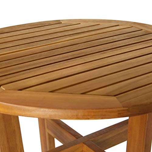 vidaXL Madera Acacia Maciza Set Mesa y Sillas Bar 3 Piezas Mobiliario Exterior