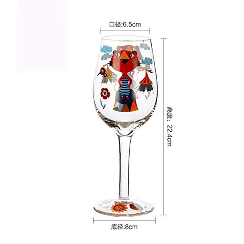 Vidrio 12 Zodiac Copa De Vino Tinto Copa De   Cóctel Champaña Copa De Pie Alto   Con Caja De Regalo Regalo De Cumpleaños Decoración De La Boda Animal De Dibujos Animados Patte, E, 201-300Ml