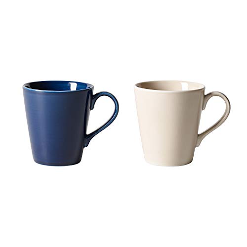 Villeroy & Boch Group - Set de tazas Organic Blue de 2 piezas, tazas con asas de hard porcelain,apto para lavavajillas azul, arena