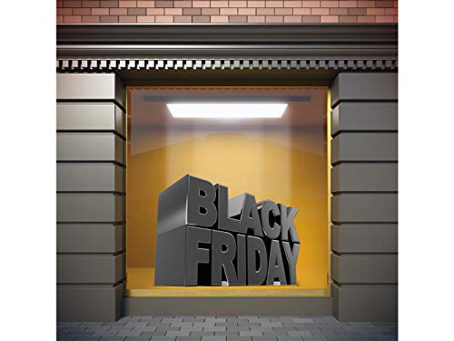 Vinilo Black Friday Escaparates Rebajas texto Black Friday Gris | 100 cm de largo x 77 cm de alto | Vinilo Adhesivo | Decora tu escaparate | Pegatinas Adhesivas Escaparate | Vinilos para negocios