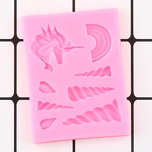 VIOYO Unicornio Caballo Oreja Cuerno Moldes De Silicona Rainbow Cupcake Topper Fondant Molde DIY Party Cake Decorating Herramientas Candy Chocolate Molde