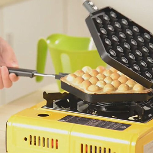 Waffle Maker,Bloomma Egg Bubble Waffle Pan Antiadherente Grill Egg Cake Pan Egg Puff Waffle Maker Plancha de presión de hierro