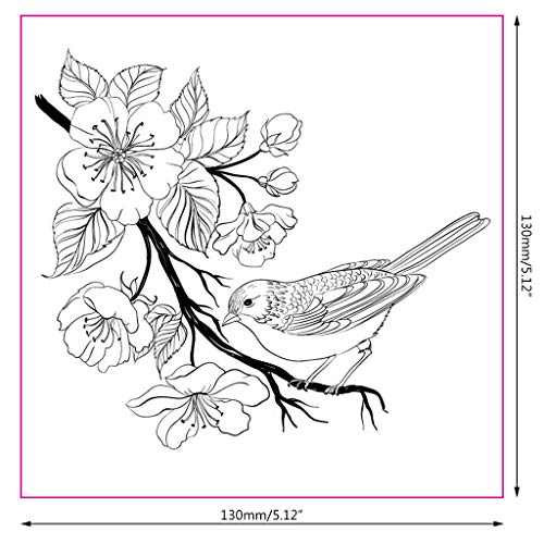 WANMEI Flower Bird DIY Silicona Clear Stamp Cling Seal Scrapbook Embossing Album Decor