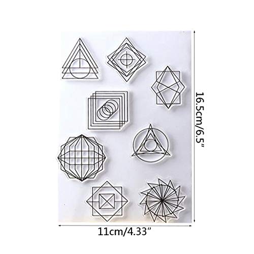 WANMEI Geometry Silicone Clear Seal Stamp DIY Scrapbooking Embossing Photo Album Decor