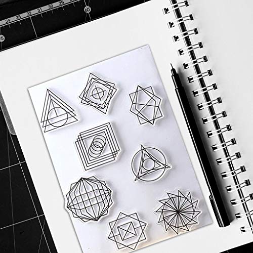 WANMEI Geometry Silicone Clear Seal Stamp DIY Scrapbooking Embossing Photo Album Decor