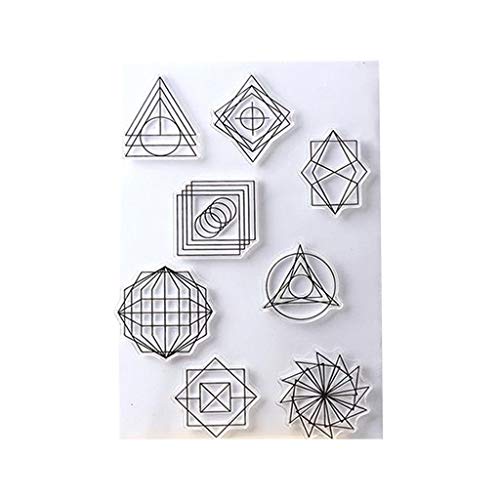 WANMEI Geometry Silicone Clear Seal Stamp DIY Scrapbooking Embossing Photo Album Decor