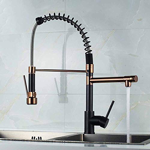 water tap Europeo Grifo de Cocina Latón Cromado Rotación de 360 Grados Soporte único Agujero único Extractor Giratorio Caño Mezclador Giratorio Pulverizadores Dobles Grifo de Fregadero de Cocina