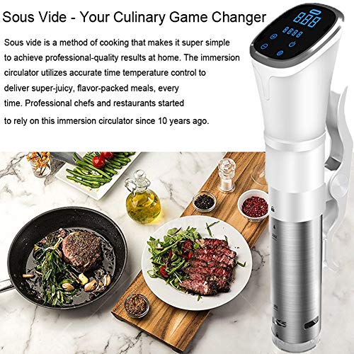 WAZ Circulador InmersióN Sous Vide Cooker IPX7 Impermeable 1800 W Pantalla LCD De Baja Temperatura MáQuina De VacíO Lento Cocido Solomillo Palo De Cocina,Black