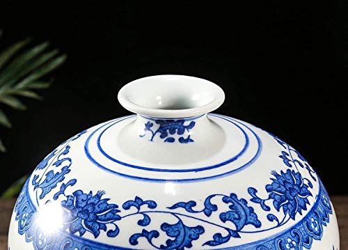 WBMKH Juego de té de la cerámica Dragón Chino floreros, Jing Dezhen florero Azul y Blanco, florero de cerámica de época, Ideal Decoración for el hogar Juego de té