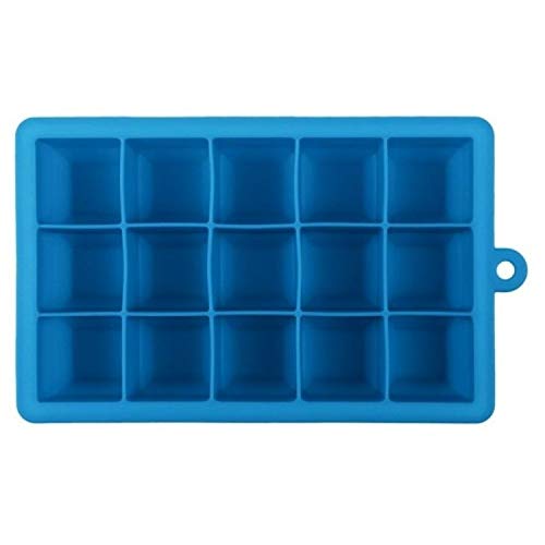 Wei Hongyu Inicio de la cocina de Moldes 15 rejillas DIY Big Ice Cube Mold Forma cuadrada Bandeja de hielo de silicona Fruit Ice Cream Maker (Color : Sky Blue)