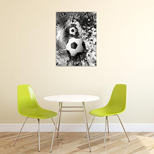 welt-der-träumewandbild canvasbild lienzo impresión lienzo | balones de fútbol en 3d Puzzle túnel | lienzo | Imprimir 20096 _ pp-ms | deporte fútbol Puzzle 3d gris plata túnel FC, O1 (100cm. x 75cm.)