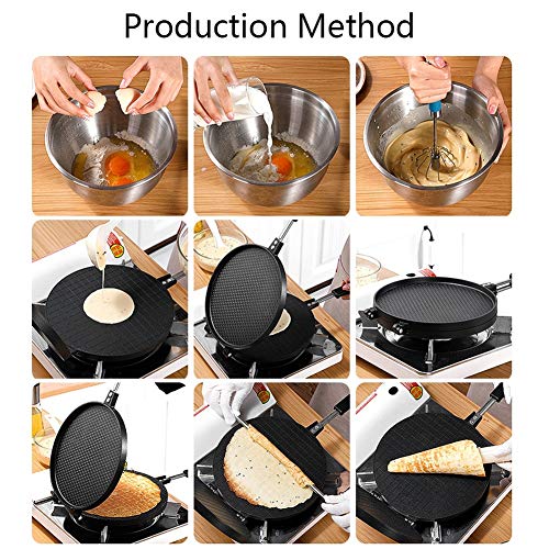 Wmeat-P Máquina de Crêpes Cucurucho de Helado Profesional Gofrera de Rollo de Huevo Máquina de Barquillo Waffle Maker Antiadherente (Size : S)