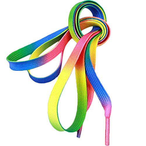 Wonque Cordones de zapatos de colores degradados, colores arcoíris, cordones para zapatos de lona unisex, zapatos casuales, 3 pares