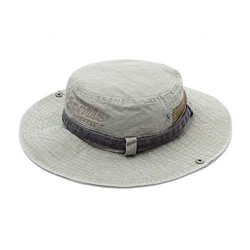 wopiaol Sombreros de montañismo al Aire Libre de Primavera y Verano con protección Solar Vieja sombrilla Sombrero de Pescador Transpirable Sombrero de Pesca de Costura de Ocio