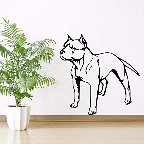 wopiaol Vinilo Adhesivo de Pared extraíble Perro Bulldog Americano calcomanía de Pared Cachorro Mascota Pared Arte Mural Mascota Perro Tienda decoración 57x58 cm