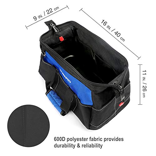 WORKPRO - Bolsa de boca ancha de 40,6 cm para herramientas, con base moldeada impermeable